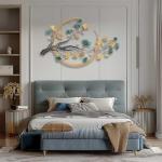 QXSXKJ 3D Metal Wall Art Decor for Living Room Large Modern Wall Sculptures Gold, 59'' Metal Wall-mounted Home Decoration, Creative Ginkgo Décor for Living Room Dining Room Bedroom (ginkgo leaf)