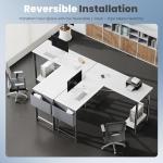 Sweetcrispy L Shaped Desk - Computer Desk Corner Desks Gaming Desk PC Table with CPU Stand Side Bag for Home Office Dorm Sturdy Writing Workstation, White, 50-Inch