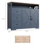 Befrases Farmhouse Buffet Cabinet with Drawers & Open Shelf, Sideboard with Storage, Kitchen Pantry Cabinet Hutch, Coffee Bar Station for Kitchen, Livingroom, 47" L Blue