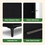 tinge Naima Premium 6 Drawer Fabric Dresser - Heavy Duty Metal Frame with Sag-Proof Storage Drawers for Clothes - Durable Midnight Black Bedroom Chest & Sleek Metal Handles