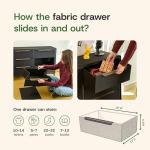 tinge Naima Premium 6 Drawer Fabric Dresser - Heavy Duty Metal Frame with Sag-Proof Storage Drawers for Clothes - Durable Midnight Black Bedroom Chest & Sleek Metal Handles