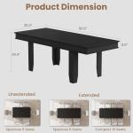 GarveeHome 63 in-86.6 in Extendable Dining Room Table for 6-10, Farmhouse Kitchen Tables w/Wooden Sturdy Frame, Large Rectangular Dinner Table for Dining Room, Kitchen