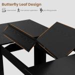 GarveeHome 63 in-86.6 in Extendable Dining Room Table for 6-10, Farmhouse Kitchen Tables w/Wooden Sturdy Frame, Large Rectangular Dinner Table for Dining Room, Kitchen