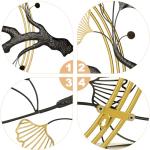 QXSXKJ 3D Metal Wall Art Decor for Living Room Large Modern Wall Sculptures Gold, 59'' Metal Wall-mounted Home Decoration, Creative Ginkgo Décor for Living Room Dining Room Bedroom (ginkgo leaf)