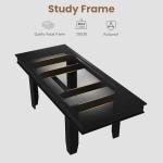 GarveeHome 63 in-86.6 in Extendable Dining Room Table for 6-10, Farmhouse Kitchen Tables w/Wooden Sturdy Frame, Large Rectangular Dinner Table for Dining Room, Kitchen