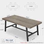 GarveeHome Industrial Dining Table for 6-8 People, 70.87 in Long Wooden Kitchen Table with Sturdy Metal Frame & Rustic Brown Finish (Grey, 70.87 in Long)