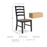Signature Design by Ashley Wildenauer Rustic Armless Dining Chair, Set of 2, Black & Light Brown