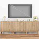 Vrullu Fluted Storage Cabinet, Free Standing Buffet, Wood Sideboard, Multifunctional Accent Storage for Living Room, Hallway, Entryway, Dining Room (1, Oak)