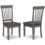Signature Design by Ashley Shullden Casual Dining Room Side Chair with Spindle Back, 2 Count, Gray