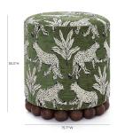 Tov Furniture Dex Olive Green Leopard Jacquard Ottoman