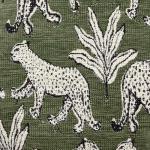 Tov Furniture Dex Olive Green Leopard Jacquard Ottoman