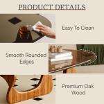 JCAJCA Coffee Table for Living Room Mid Century Modern Center Table with Glass Top and Wood, Brown/Walnut