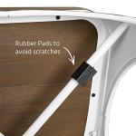 Yaheetech Metal Dining Chairs Set of 4, Industrial Stackable Kitchen Chairs with Wood Top Seat for Dining Room/Restaurant/Bistro/Patio, Indoor & Outdoor Use, White