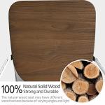 Yaheetech Metal Dining Chairs Set of 4, Industrial Stackable Kitchen Chairs with Wood Top Seat for Dining Room/Restaurant/Bistro/Patio, Indoor & Outdoor Use, White