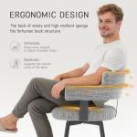 FERFALDER Counter Height Bar Stools with Full Back – Swivel Counter Stools Set of 2 with Linen Padded Back, Metal Footrest, Modern Barstools for Kitchen Counter, Island, Dining Room, Grey 24 inch