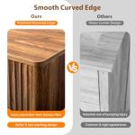 VINGLI Fluted Tall Dresser 5 Drawer, 23.66" W Chest of Drawers, Walnut Wood Dresser for Bedroom Mid Century Modern with Rounded Edge, 23.66" W*15.59" D*44.88" H