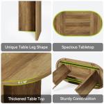 LITTLE TREE 63" Rustic Oval Dining Table for 2-4, Sturdy MDF Farmhouse Kitchen Table with Metal Strip Base, for Living Room, Office, Restaurant, Multi-Use, Umber