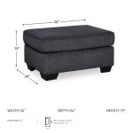 Signature Design by Ashley Altari Modern Rectangular Accent Ottoman, Dark Gray