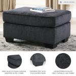 Signature Design by Ashley Altari Modern Rectangular Accent Ottoman, Dark Gray