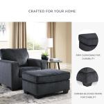 Signature Design by Ashley Altari Modern Rectangular Accent Ottoman, Dark Gray