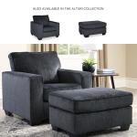 Signature Design by Ashley Altari Modern Rectangular Accent Ottoman, Dark Gray