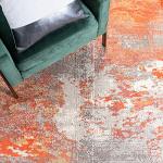 SAFAVIEH Area Rug 8x10 - Madison Collection - Large - Grey & Orange, Boho Abstract Design, Non-Shedding & Easy Cleaning, Ideal for Living Room, Bedroom, Office, Dining Space (MAD440G)