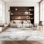 SAFAVIEH Craft Collection Area Rug - 8' x 10', Grey & Gold, Modern Abstract Design, Non-Shedding & Easy Care, Ideal for High Traffic Areas in Living Room, Bedroom (CFT877F)