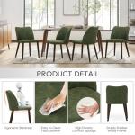 COLAMY Upholstered Dining Chairs Set of 4, Modern PU Leather Dining Room Kitchen Side Chair with Padded Seat and Wood Legs Restaurant/Cafe, Green