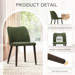 COLAMY Upholstered Dining Chairs Set of 4, Modern PU Leather Dining Room Kitchen Side Chair with Padded Seat and Wood Legs Restaurant/Cafe, Green