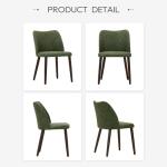 COLAMY Upholstered Dining Chairs Set of 4, Modern PU Leather Dining Room Kitchen Side Chair with Padded Seat and Wood Legs Restaurant/Cafe, Green