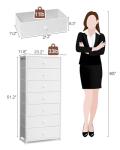Crestlive Products Tall Dresser, 7-Drawer Wide Fabirc Storage Tower, Chests of Drawers - Vertical Organizer Unit for Bedroom, Hallway, Entryway, Nursery, Wood Top, Closets with Handles (White)