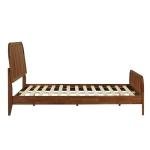 DG Casa Wesley Solid Wood Queen Size Bed Frame - Mid Century Modern Style, Platform with Spindle Headboard and Footboard, No Box Spring Required, Walnut Finish