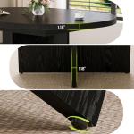 GarveeHome Kitchen Table for 4-8 People, Extendable Round Dining Room Table for Kitchen, 59 Inch Oval Table for Dining Room, Black(Table Only)