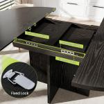 GarveeHome Kitchen Table for 4-8 People, Extendable Round Dining Room Table for Kitchen, 59 Inch Oval Table for Dining Room, Black(Table Only)