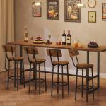 HOOBRO Bar Stools,Set of 2 Round Bar Chairs with Back,25.2" Bar Chairs for Kitchen Island, Dining Room,Counter Height Bar Stools, Easy to Assemble, Rustic Brown and Black BF32BY01G2