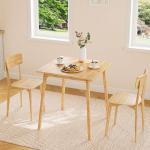 HOOBRO Bamboo Dining Table, Square Dining Table for 2, 27.6" Kitchen Table for Small Space, Writing Table, Easy to Assemble, for Dining Room, Living Room, Office, Kitchen, Apartment, Natural YL70CZ01