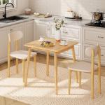 HOOBRO Bamboo Dining Table, Square Dining Table for 2, 27.6" Kitchen Table for Small Space, Writing Table, Easy to Assemble, for Dining Room, Living Room, Office, Kitchen, Apartment, Natural YL70CZ01
