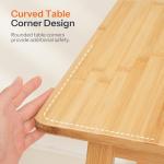 HOOBRO Bamboo Dining Table, Square Dining Table for 2, 27.6" Kitchen Table for Small Space, Writing Table, Easy to Assemble, for Dining Room, Living Room, Office, Kitchen, Apartment, Natural YL70CZ01