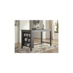 Signature Design by Ashley Caitbrook Rustic Counter Height Dining Table with Storage, Dark Gray