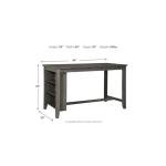 Signature Design by Ashley Caitbrook Rustic Counter Height Dining Table with Storage, Dark Gray