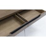Signature Design by Ashley Roanhowe Contemporary 2-Drawer Coffee Table with Open Lower Shelf and Tapered Legs, Dark Brown