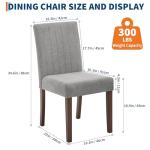 IDEALHOUSE Dining Chairs Set of 6, Farmhouse Tufted Parsons Chairs Stylish Kitchen Chairs Upholstered Fabric Kitchen Chairs with Wood Legs and Padded Seat, for Dining Room, Living Room, Grey