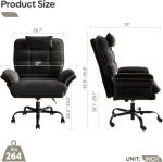 Bestier Criss Cross Chair with Flip-Up Armrests and Headrest, 135° Reclining Swivel Executive Chair with Side Pockets, Big and Tall Computer Desk Chair for Home Office Bedroom, Black Velvet