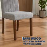 IDEALHOUSE Dining Chairs Set of 6, Farmhouse Tufted Parsons Chairs Stylish Kitchen Chairs Upholstered Fabric Kitchen Chairs with Wood Legs and Padded Seat, for Dining Room, Living Room, Grey