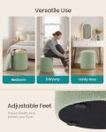 SONGMICS Vanity Stool, Set of 2, Round Storage Ottoman, Small Ottoman Coffee Table, Foot Stool, Removable Lid, for Living Room, Bedroom, Hallway, Easy Assembly, Teddy Fleece, Laurel Green ULOM013CZ01
