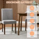 IDEALHOUSE Dining Chairs Set of 6, Farmhouse Tufted Parsons Chairs Stylish Kitchen Chairs Upholstered Fabric Kitchen Chairs with Wood Legs and Padded Seat, for Dining Room, Living Room, Grey