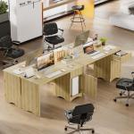 Bestier 47 inch Computer Desk with Drawer, Office Desk with File Cabinet, Modern Executive Desk Adjustable Shelves for Home Office Bedroom Study, Natual Oak