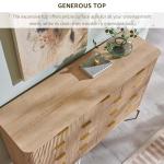 T4TREAM Fluted 9 Drawers Dresser, Modern Wooden Top Chest of Drawers with Curved Profile Design, Dresser TV Stand Drawer Organizers for Bedroom, Living Room, Hallway(Natural Oak)