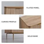 T4TREAM Fluted 9 Drawers Dresser, Modern Wooden Top Chest of Drawers with Curved Profile Design, Dresser TV Stand Drawer Organizers for Bedroom, Living Room, Hallway(Natural Oak)