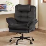 Bestier Criss Cross Chair with Flip-Up Armrests and Headrest, 135° Reclining Swivel Executive Chair with Side Pockets, Big and Tall Computer Desk Chair for Home Office Bedroom, Black Velvet